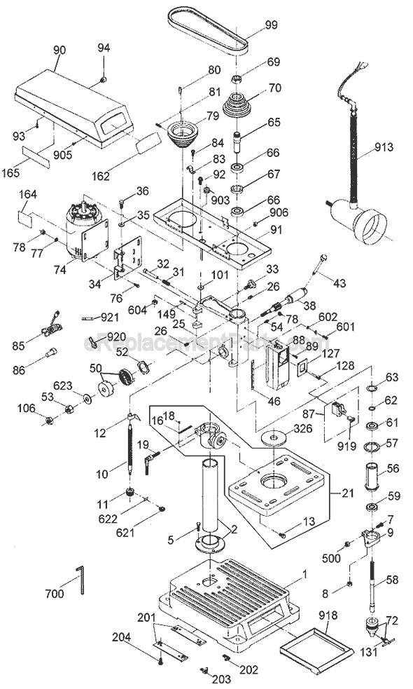 Black and Decker DP600 Type 1 Drill Press Page A Diagram