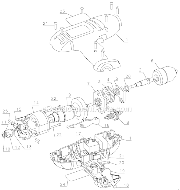 Black and Decker DR200V Type 3 3/8 Drill Page A Diagram