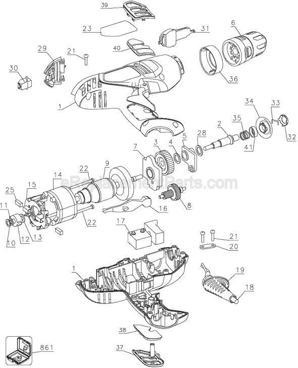 Black and Decker DR220KG Type 1 Drill Page A Diagram