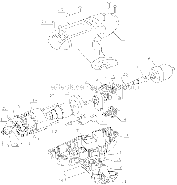 Black and Decker DR300 Type 3 4.2 Amp 3/8 Drill Page A Diagram