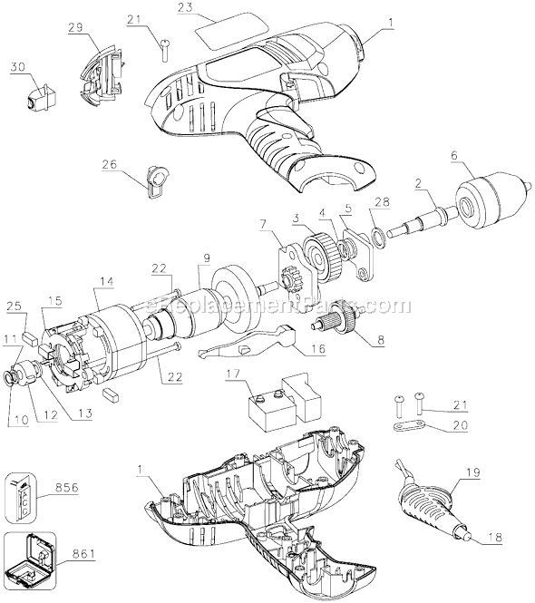 Black and Decker DR403 Type 1 5 Amp Variable Speed Reversible Hammer Drill Page A Diagram