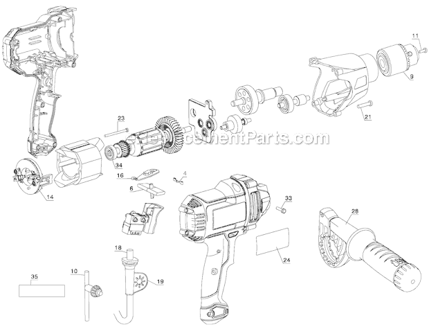 Black and Decker DR560 Type 1 1/2 Drill/ Drive Page A Diagram