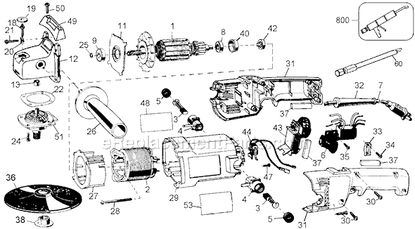 Black and Decker EP9500 Type 101 Electronic Polisher Page A Diagram