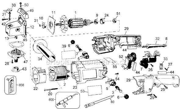 Black and Decker ET1490 Type 1 7/9 RA Polisher 2-Speed Page A Diagram