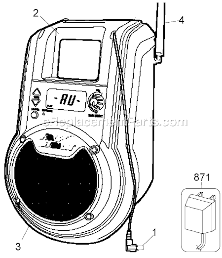 Black and Decker FS18CH Type 1 18 Volt Radio / Charger Page A Diagram