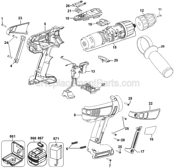 Black and Decker FS2400D-2 Type 1 Drill Page A Diagram