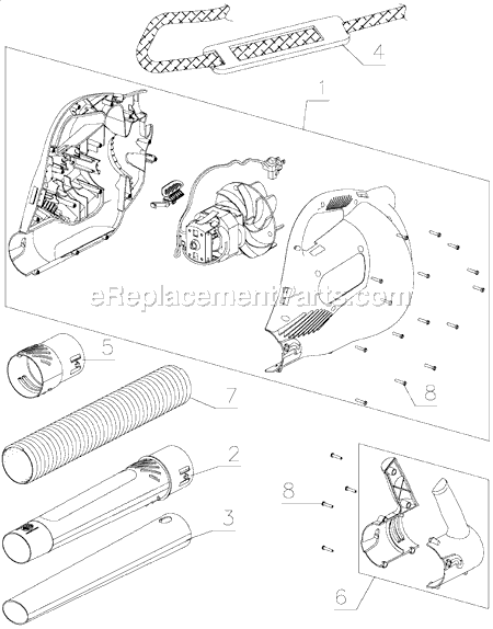Black and Decker FT1000 Type 1 Flex-Tube Blower Page A Diagram