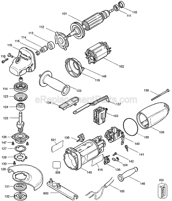 Black and Decker G750 Type 1 Grinder Page A Diagram