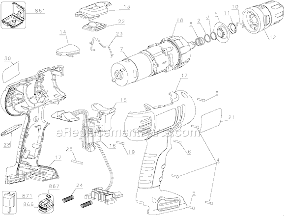 Black and Decker HPD1802KF Type 1 18 Volt Drill Page A Diagram