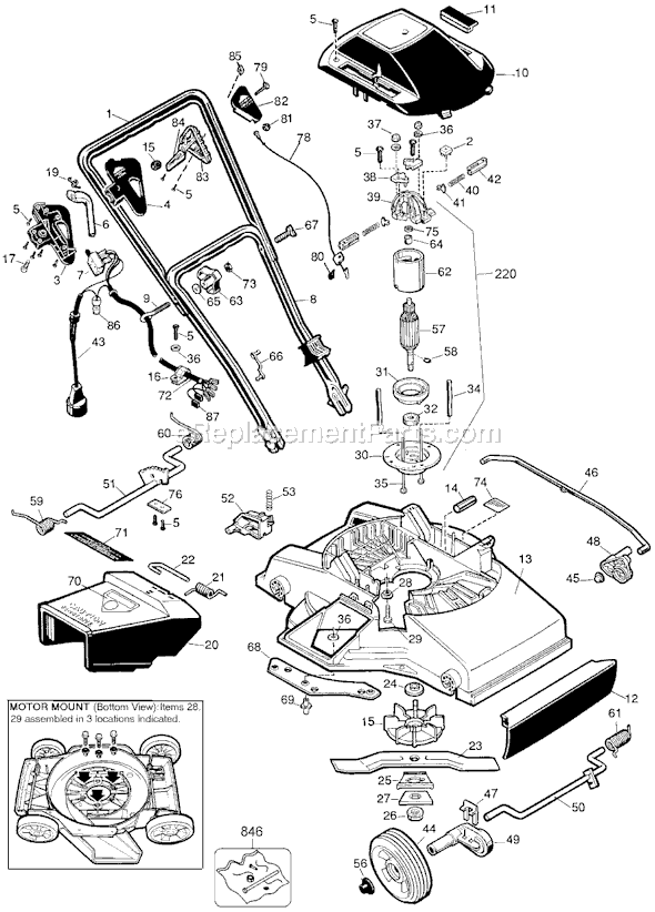 Black and Decker M300 Type 2 18 Deluxe Mower Page A Diagram