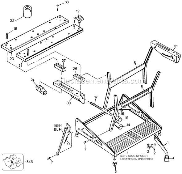 Black and Decker MM003 Type 1 Workmate Page A Diagram