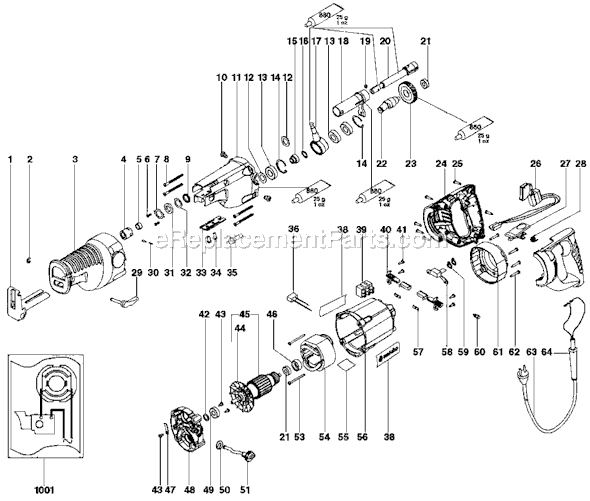 Porter Cable PSE1200-00 Type 1 230 Tiger Saw Page A Diagram