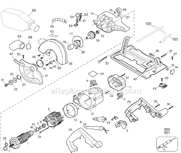 Black and Decker Q350 Type 1 Circular Saw Page A Diagram