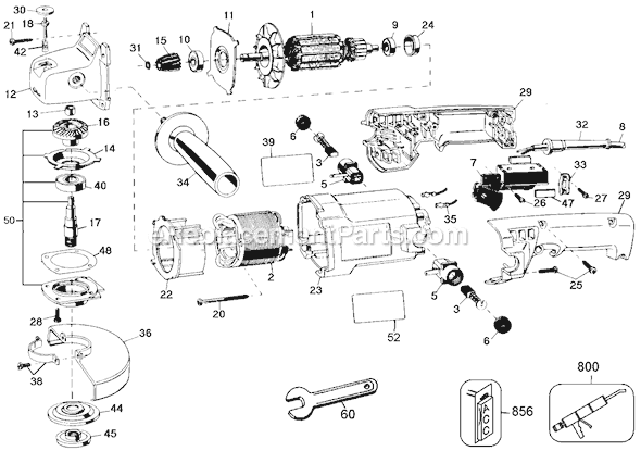 Black and Decker Q510 Type 1 Large Angle Grinder Page A Diagram