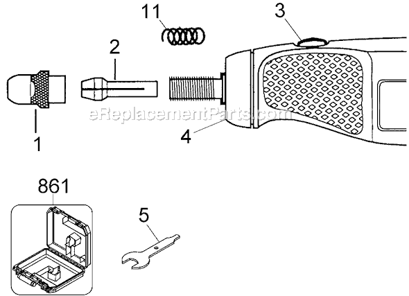 Black and Decker RT550C Type 2 Corded Rotary Tool Page A Diagram