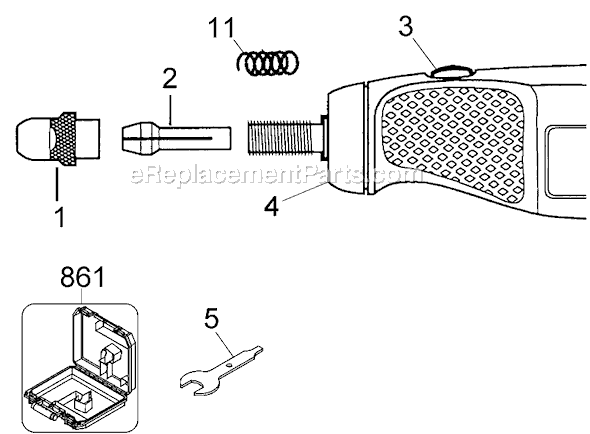 Black and Decker RT550H Type 2 Corded Rotary Tool Page A Diagram