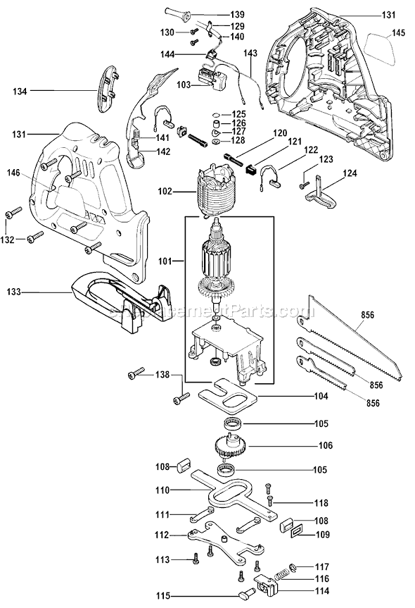 Black and Decker SC500 Type 1 Hand Saw Page A Diagram