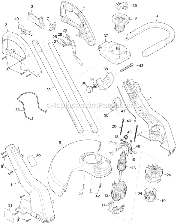 Black and Decker ST8000 Type 1 12 String Trimmer Page A Diagram