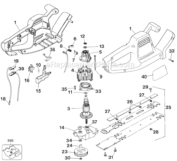 Black and Decker TR135 Type 2 13 Hedge Trimmer Page A Diagram