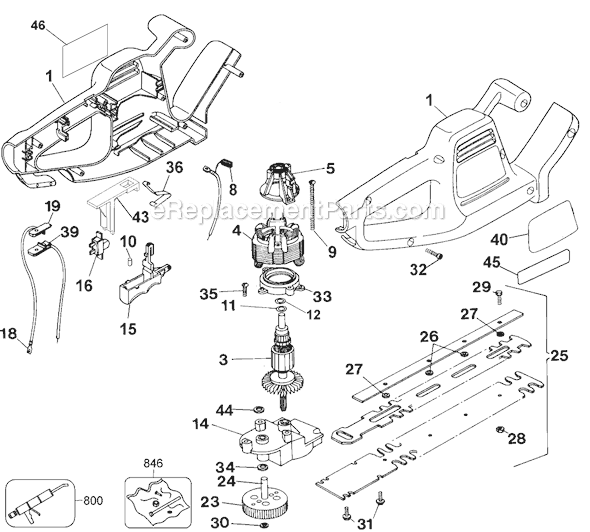 Black and Decker TR135 Type 4 13 Hedge Trimmer Page A Diagram