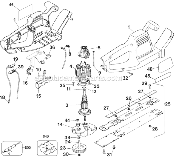 Black and Decker TR165 Type 4 16 Hedge Trimmer Page A Diagram