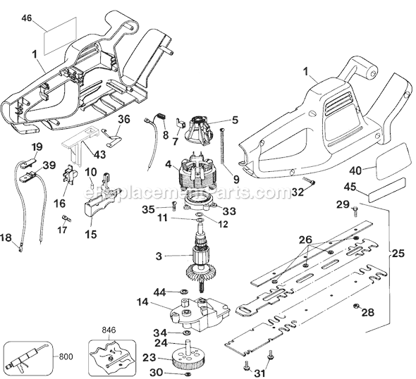 Black and Decker TR165 Type 5 16 Hedge Trimmer Page A Diagram