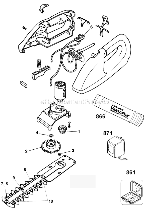 Black and Decker VP410T Type 1 VP 6 Shrubber Page A Diagram