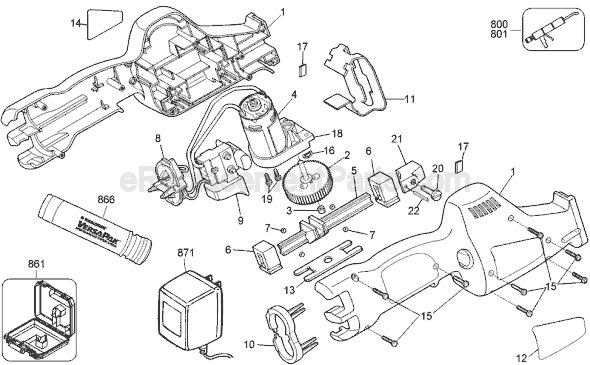 Black and Decker VP650 Type 1 Reciprocating Saw Page A Diagram