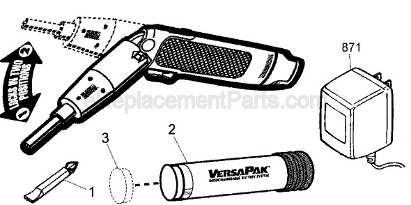 Black and Decker VP800 Type 1 Screwdriver Page A Diagram