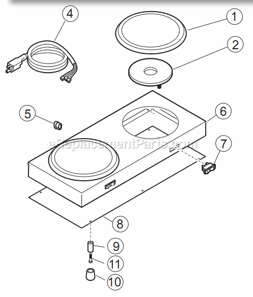 Bloomfield 8852 Hot Plate-Style Decanter Warmer Page A Diagram