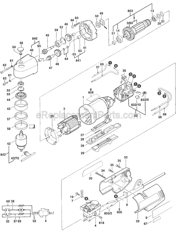Bosch 1132VSR (0601132734) 3/8 inch Right-Angle Drill Page A Diagram