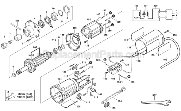 Bosch 1210 (0601210034) Utility Die Grinder Page A Diagram