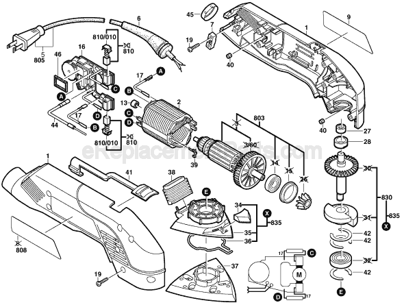 Bosch 1294VS (0601294739) Detail Sander Page A Diagram