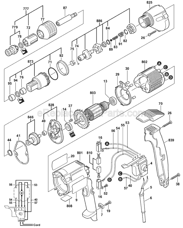 Bosch 1420VSR (0601420734) Drywall Driver Page A Diagram