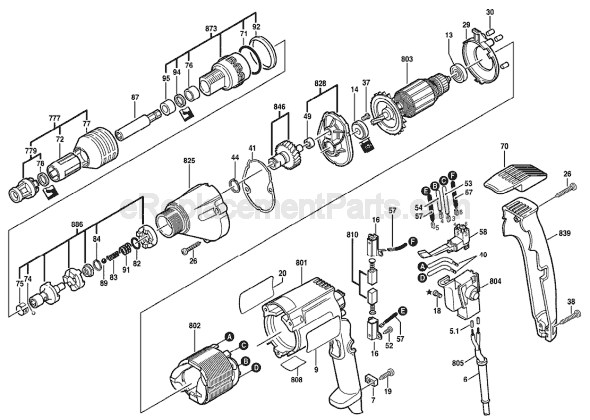 Bosch 1420VSR (0601420739) Electric Drywall Driver Page A Diagram