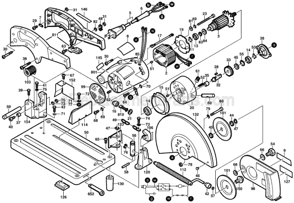 Bosch 3814 (0601471039) Chop Saw Page A Diagram