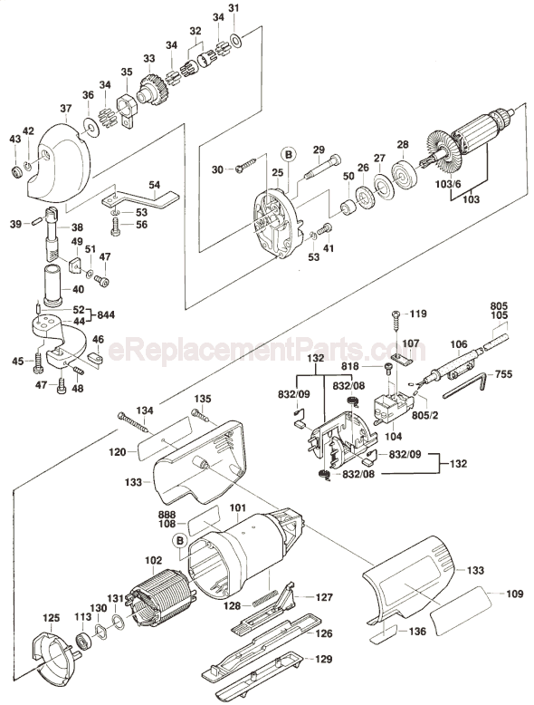 Bosch 1500A (0601500134) 16 Gauge Shear Page A Diagram