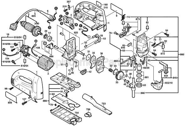 Bosch GST100B (0601589039) Jig Saw Page A Diagram