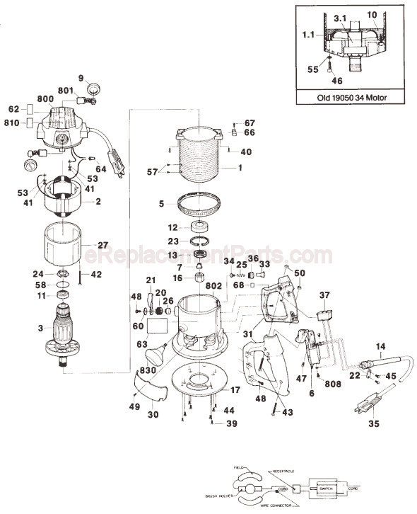 Bosch 1600 (0601600034) Router Page A Diagram