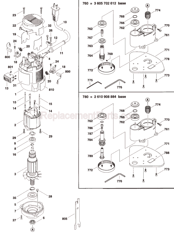 Bosch 1609A (0601609134) Laminate Trimmer Page A Diagram
