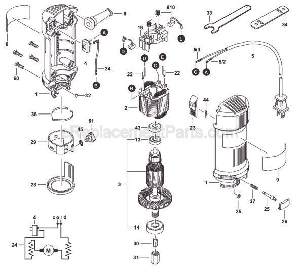 Bosch B1155 (0601638035) Rotary Cutter Page A Diagram