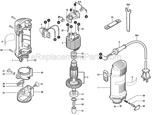 Bosch 1639 (0601638339) Rotary Cutter Page A Diagram