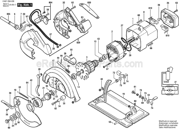 Bosch 1656 (0601656039) Circular Saw Page A Diagram