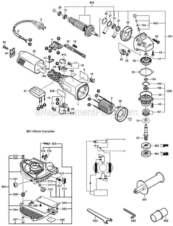 Bosch 1775E  (0601775739) 5 inch Tuckpoint Grinder Page A Diagram