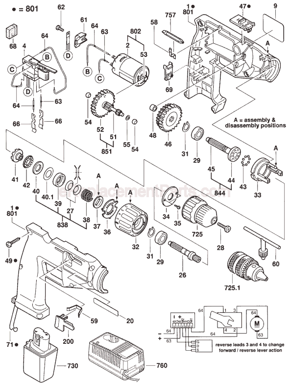 Bosch 3051VSR (0601921866) Driver Drill Page A Diagram