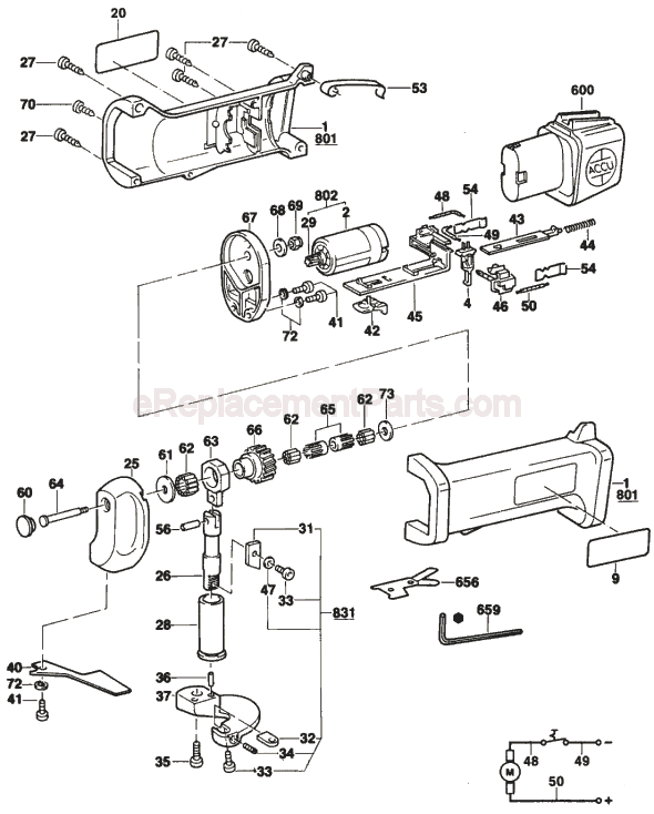 Bosch 1926 (0601926039) 18 Gauge Cordless Unishear Page A Diagram