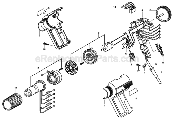 Bosch 1943LED (0601943739) Heat Gun Page A Diagram