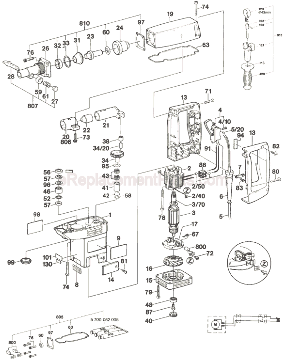 Bosch 11306 (0611306034) Demolition Hammer Page A Diagram