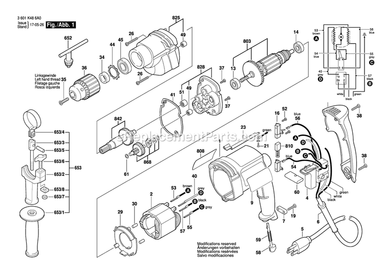 Bosch 1033 VSR (3601K486A0) Drill 1033 Vsr Page 1 Diagram