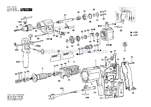 Bosch 1198VSR (0601198734) 115v Percussion Drill Page A Diagram